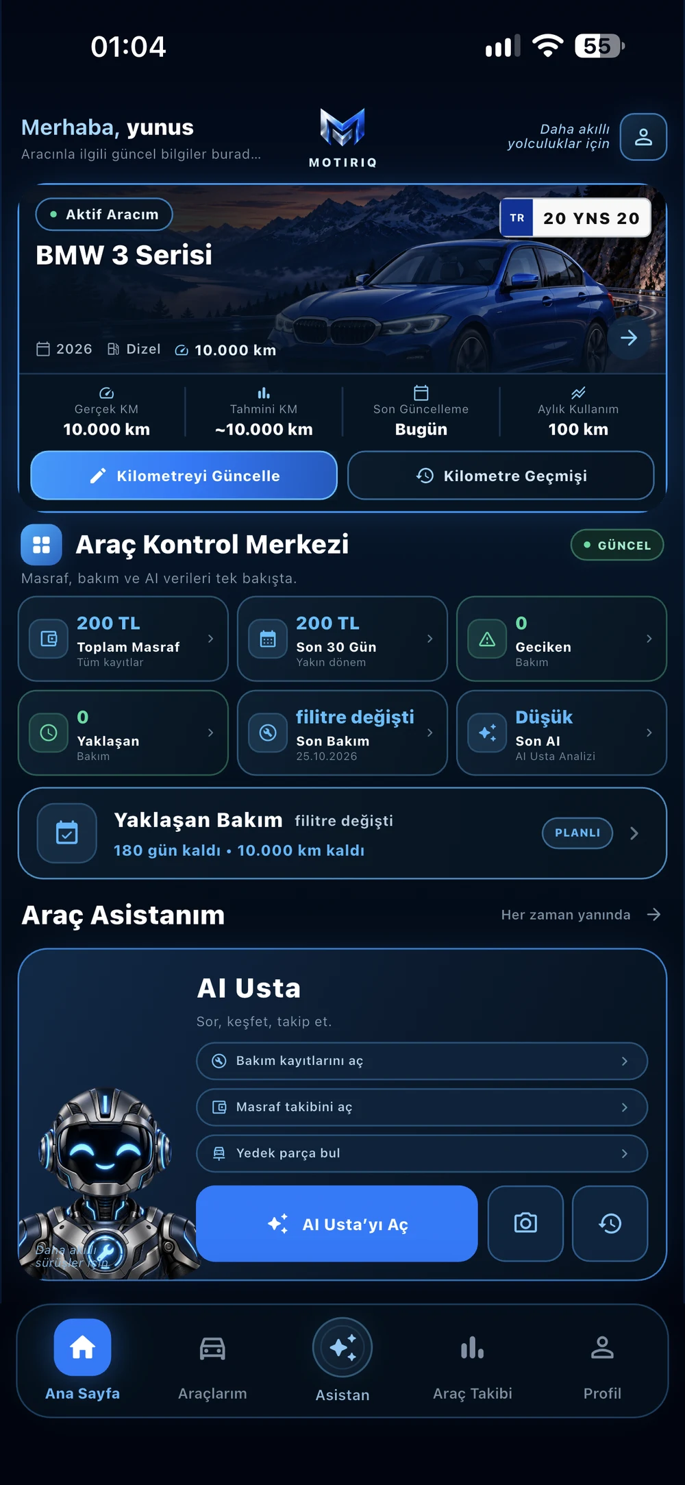 Ana sayfa uygulama ekranı